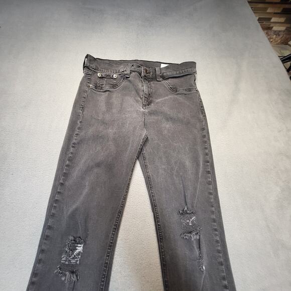 Rag & Bone Jeans Womens 32 Black Skinny Jegging Distressed Stretch Denim - Picture 2 of 12